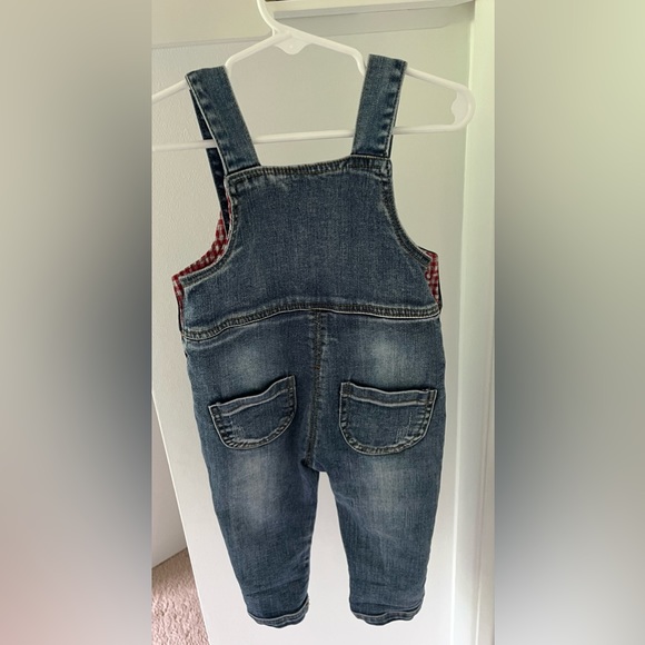 Denim Overalls with Pattern & Long Pant Legs, 12-18 months - Picture 3 of 7